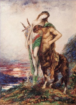  Gustave Painting - The Dead Poet Borne by a Centaur Symbolism biblical mythological Gustave Moreau